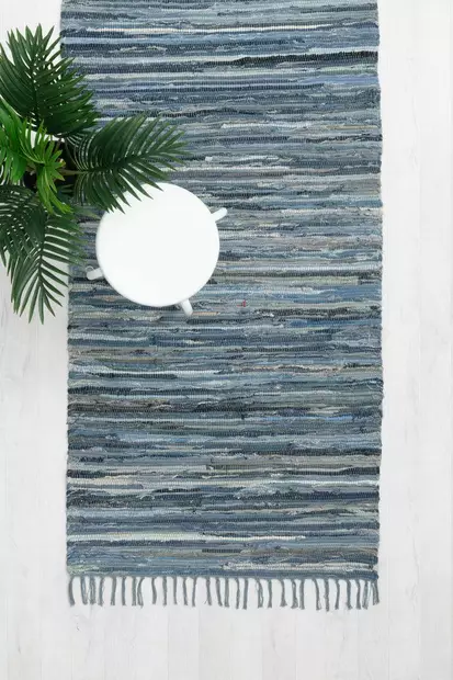 Ragmatta Farsku 80x200 cm i denimtyg, 4Living, handtvätt 30° - Små mattor och gångmattor - 6410416429014 - 2