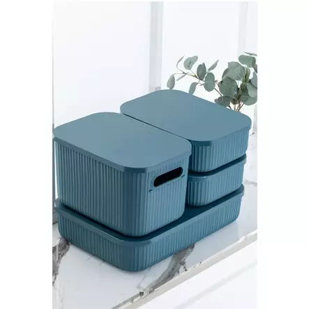 Sminkorganisatör Hermia Blå Plast 4 Delar - Sminkverktyg - 8684282826644 - 1