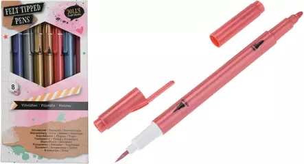 Metalliväritussit 8 kpl - Fiberpennor, tuschpennor - 8720573465144 - 1