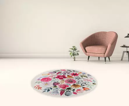 Matta Conceptum Drenaj Flerfärgad Polyester 100x100 cm - Runda mattor - 8683342014144 - 2