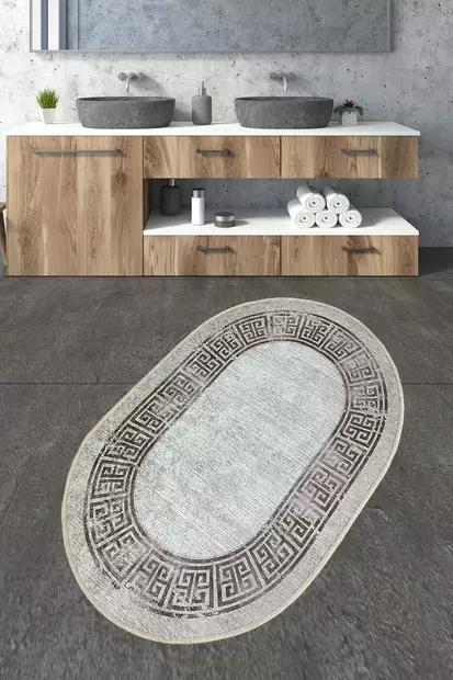 Badrumsmatta Mijölnir Flerfärgad 100% Polyester Antibakteriell Halkfri 70x120 cm - Badrumsmattor och våtrumsmattor - 8683342800624 - 1