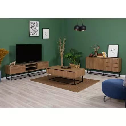 TV-bänk Hanah Home Laxus Tak?m 9 Valnöt Spånskiva 90x39x40 cm - Möbler - 8684282298144 - 2