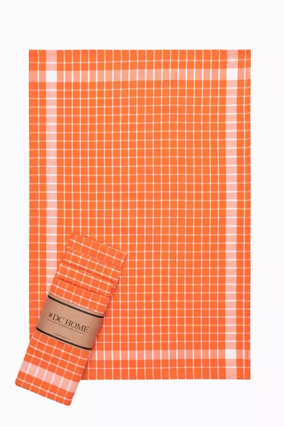 Handdukset Hermia Kareli Orange Bomull Polyester 5 Delar - Kökstextilier - 8683342758444 - 1