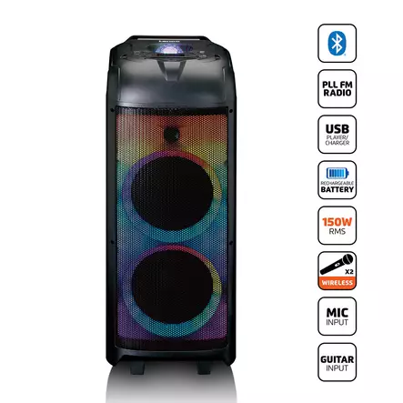 PA med LED-belysning i hela fronten och discokula - Bluetooth-högtalare - 8711902066514 - 1