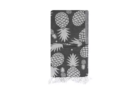Fouta Mijölnir Antracit Ananasmönster 100% Bomull 100x180 cm - Handdukar - 8683342757324 - 1