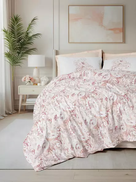 Renforcé-påslakanset för dubbelsäng, laxrosa, 200 x 220 cm, mjukt, hållbart, lättskött - Lakan och örngott - 8684283716104 - 1