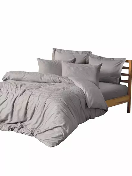 Renforcé påslakanset för dubbeltäcke, grå, 200 x 220 cm, mjukt, lättskött - Lakan och örngott - 8684282475644 - 1