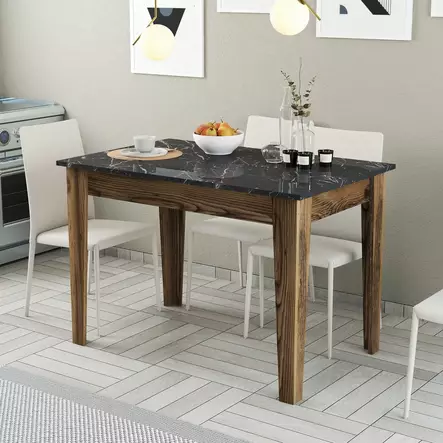 Matbord Hanah Home Kiev 509 Valnöt Svart Spånskiva 110x75x72 cm - Matbord - 8683743327454 - 2