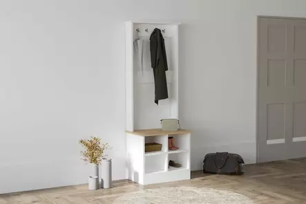 Hallmöbel Hanah Home Mare Safirvit Spånskiva 64x175x43 cm - Hallskåp - 8683342851824 - 2