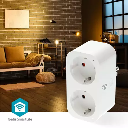 SmartLife Smart Plug | Wi-Fi | IP21 | Strömmätare | 3680 W | Type F (CEE 7/7) | 0 - 55 °C | Android / IOS | 2-vägs | Vit | 1 st. - Smarta eluttag - 5412810448364 - 5