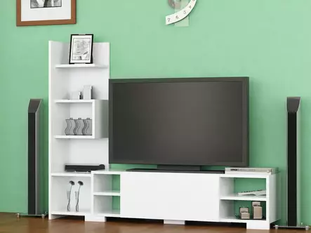TV-bänk Hanah Home Pera Vit Spånskiva 160x120x29,5 cm - TV-bänkar - 8681181979914 - 2