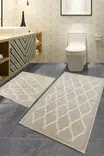 Badrumsmatta Set Mijölnir Beige 100% Bomull Antibakteriell Halkfri 50x60 cm & 60x100 cm - Badrumsmattor och våtrumsmattor - 8681875010404 - 2