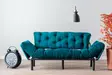 3-sits bäddsoffa Atelier del Sofa Nitta Triple Petrolgrön Polyester 185x70x85 cm - Bäddsoffor - 8681875833614 - 3