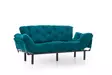 3-sits bäddsoffa Atelier del Sofa Nitta Triple Petrolgrön Polyester 185x70x85 cm - Bäddsoffor - 8681875833614 - 11