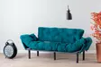 3-sits bäddsoffa Atelier del Sofa Nitta Triple Petrolgrön Polyester 185x70x85 cm - Bäddsoffor - 8681875833614 - 2