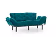3-sits bäddsoffa Atelier del Sofa Nitta Triple Petrolgrön Polyester 185x70x85 cm - Bäddsoffor - 8681875833614 - 10