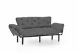 3-sits bäddsoffa Atelier del Sofa Nitta Grey Polyester 185x70x85 cm - Bäddsoffor - 8681875833584 - 4