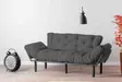 3-sits bäddsoffa Atelier del Sofa Nitta Grey Polyester 185x70x85 cm - Bäddsoffor - 8681875833584 - 2