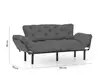 3-sits bäddsoffa Atelier del Sofa Nitta Grey Polyester 185x70x85 cm - Bäddsoffor - 8681875833584 - 13
