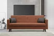 3-sits bäddsoffa Atelier del Sofa Polya Tegelröd Tyg 205x75x86 cm - Bäddsoffor - 8683742755524 - 2