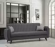 3-sits bäddsoffa Atelier del Sofa Alkon Mörkgrå Linnepolyester 214x77x86 cm - Bäddsoffor - 8683742755494 - 3