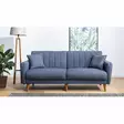 3-sits bäddsoffa Atelier del Sofa Aqua Mörkblå Linne 205x85x85 cm - Bäddsoffor - 8681875323764 - 3