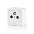 Antenn slut box | 1x F-Connector Female / 1x IEC Connector Female / 1x IEC Connector Male | 75 Ohm | Returväg | Silver / Vit - Tillbehör - 5412810298334 - 40