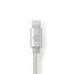 Lightning Kabel | USB 2.0 | USB-C Hane | Apple Lightning, 8-stifts | 480 Mbps | Guldplaterad | 2.00 m | Rund | Flätad / Nylon | Aluminium | Kartong med täckt fönster - Blixtkablar - 5412810313044 - 5