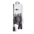 Balanserad ljudkabel | 2x XLR 3-Pin Hane | 2x RCA Hane | Nickelplaterad | 1.50 m | Rund | PVC | Mörkgrå | Kartonghylsa - Ljudkablar - 5412810295784 - 66