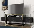 TV-bänk Hanah Home Bianco Svart Spånskiva 160x49,8x46,1 cm - TV-bänkar - 8681875670004 - 1