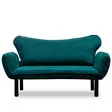 2-sits bäddsoffa Atelier del Sofa Chatto Petrolblå Bomullsfodrad Polyestertyg 150x70x75 cm - Bäddsoffor - 8681875569544 - 3