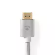 HDMI kabel | HDMI Kontakt | DVI-D 24+1-Pin Hane | 2560x1600 | Guldplaterad | 2.00 m | Rak | Flätad | Silver | Kartong med täckt fönster - HDMI-kablar - 5412810333264 - 47
