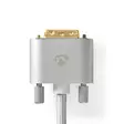HDMI kabel | HDMI Kontakt | DVI-D 24+1-Pin Hane | 2560x1600 | Guldplaterad | 2.00 m | Rak | Flätad | Silver | Kartong med täckt fönster - HDMI-kablar - 5412810333264 - 46