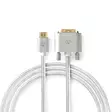 HDMI kabel | HDMI Kontakt | DVI-D 24+1-Pin Hane | 2560x1600 | Guldplaterad | 2.00 m | Rak | Flätad | Silver | Kartong med täckt fönster - HDMI-kablar - 5412810333264 - 1