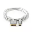 HDMI kabel | HDMI Kontakt | DVI-D 24+1-Pin Hane | 2560x1600 | Guldplaterad | 2.00 m | Rak | Flätad | Silver | Kartong med täckt fönster - HDMI-kablar - 5412810333264 - 10