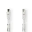 Koaxialkabel | IEC (Koax) Hane | IEC (Koax) Hona | Nickelplaterad | 120 dB | 75 Ohm | Fyra skydd | 1.00 m | Rund | PVC | Vit | Kuvert - Antennkablar - 5412810282074 - 1