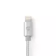 Lightning Kabel | USB 2.0 | Apple Lightning, 8-stifts | USB-A Hane | 480 Mbps | Guldplaterad | 1.00 m | Rund | Flätad / Nylon | Aluminium | Kartong med täckt fönster - Blixtkablar - 5412810262564 - 46