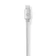 Lightning Kabel | USB 2.0 | USB-C Hane | Apple Lightning, 8-stifts | 480 Mbps | Guldplaterad | 2.00 m | Rund | Flätad / Nylon | Aluminium | Kartong med täckt fönster - Blixtkablar - 5412810313044 - 45