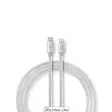 Lightning Kabel | USB 2.0 | USB-C Hane | Apple Lightning, 8-stifts | 480 Mbps | Guldplaterad | 2.00 m | Rund | Flätad / Nylon | Aluminium | Kartong med täckt fönster - Blixtkablar - 5412810313044 - 1