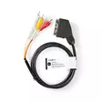 SCART-kabel | SCART Hane | 3x RCA Hane | Nickelplaterad | Bytbar | 480p | 2.00 m | Rund | PVC | Svart | Tag - HDMI-kablar - 5412810325474 - 66