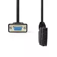 SCART-kabel | SCART Hane | VGA hona 15p | Nickelplaterad | 480p | 2.00 m | Rund | PVC | Svart | Label - Nedis produkter - 5412810426744 - 10