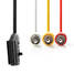 SCART-kabel | SCART Hane | 3x RCA Hane | Nickelplaterad | Bytbar | 480p | 2.00 m | Rund | PVC | Svart | Tag - HDMI-kablar - 5412810325474 - 2