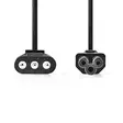 Strömkabel | Italien Hane | IEC-320-C5 | Rak | Rak | Nickelplaterad | 2.00 m | Rund | PVC | Svart | Label - Strömkablar och kontakter - 5412810425334 - 10