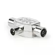Satellite & Antenn Adapter | IEC (Koax) Hane | 2x Coax Hona | Nickelplaterad | 75 Ohm | T-Splitter | Metall | Silver | 1 st. | Låda - Antennkontakter och adaptrar - 5412810289554 - 1