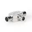 Satellite & Antenn Adapter | IEC (Koax) Hane | 2x Coax Hona | Nickelplaterad | 75 Ohm | T-Splitter | Metall | Silver | 1 st. | Låda - Antennkontakter och adaptrar - 5412810289554 - 41