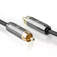 Subwoofer Kabel | RCA Hane | RCA Hane | Guldplaterad | 3.00 m | Rund | 4.5 mm | Antracit / Grått Med Metall | Lock - Ljudkablar - 5412810318704 - 45