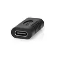 USB-C Adapter | USB 3.2 Gen 2 | USB-C Hona | USB-C Hona | 4K@60Hz | 10 Gbps | Rund | Nickelplaterad | Svart | Kuvert - Dator och nätverk - 5412810336654 - 1