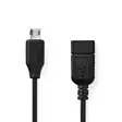USB Mikro-B Adapter | USB 2.0 | USB Micro-B Hane | USB-A Hona | 480 Mbps | 0.20 m | Rund | Nickelplaterad | PVC | Svart | Låda - Dator och nätverk - 5412810336104 - 1