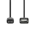 USB Mikro-B Adapter | USB 2.0 | USB Micro-B Hane | USB-A Hona | 480 Mbps | 0.20 m | Rund | Nickelplaterad | PVC | Svart | Låda - Dator och nätverk - 5412810336104 - 10