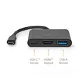 USB Multi-Port Adapter | 3-in-1 | USB 3.2 Gen 1 | USB-C Hane | HDMI Utgång / USB-A Hona / USB-C Hona | 5 Gbps | 0.10 m | Rund | Nickelplaterad | PVC | Svart | Låda - Dator och nätverk - 5412810415984 - 50